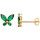 Montres & Bijoux Femme Boucles d'oreilles Brillaxis Puces d'oreilles  papillons oxydes verts Jaune