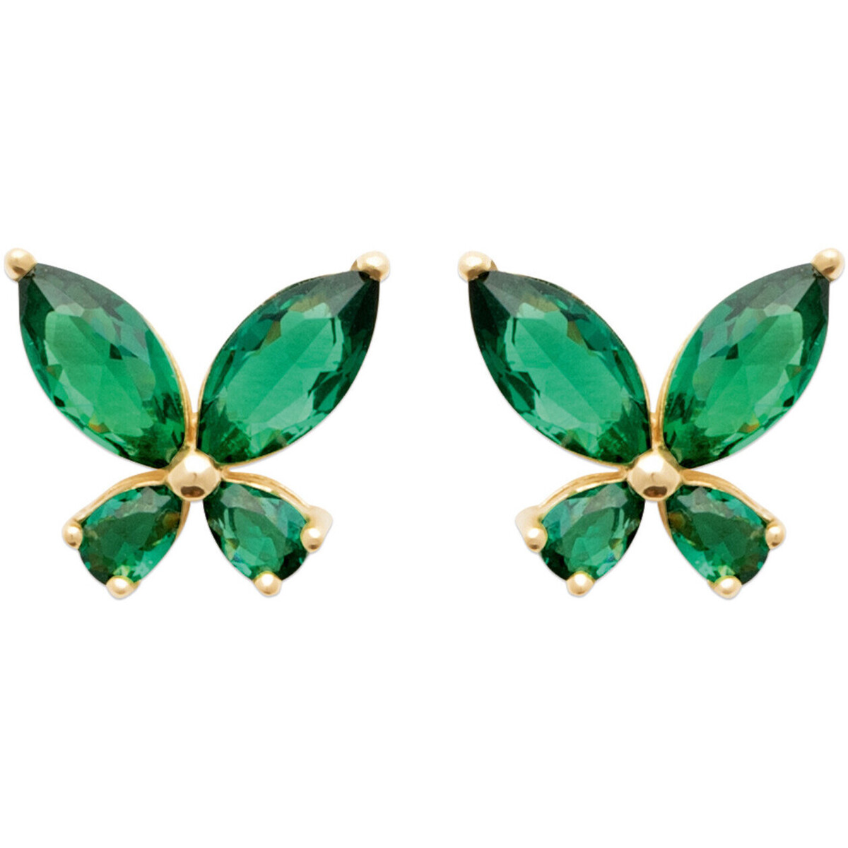 Montres & Bijoux Femme Boucles d'oreilles Brillaxis Puces d'oreilles  papillons oxydes verts Jaune