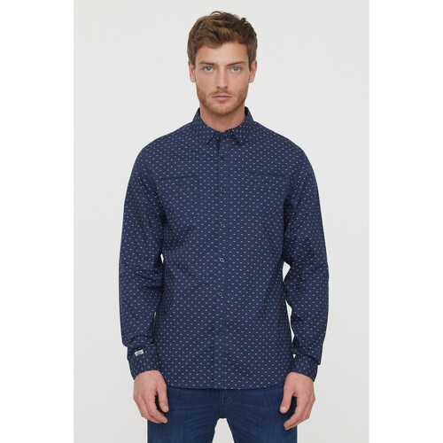 Vêtements Homme Chemises manches cropped Lee Cooper Chemise Dizo Navy Bleu