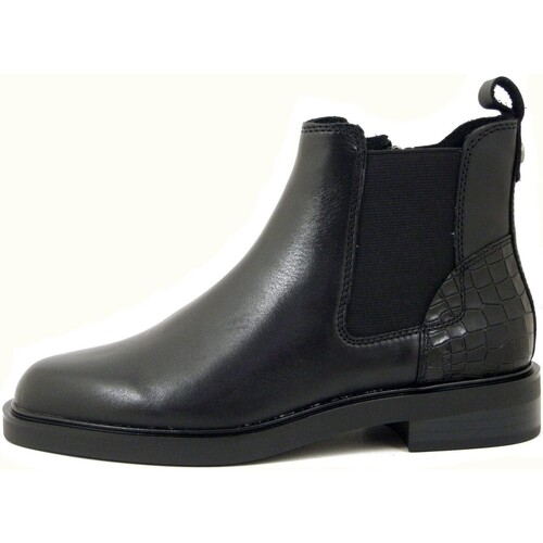 Chaussures Femme Boots Caprice Sandales et Nu-pieds, Cuir, Zip-25479 Noir