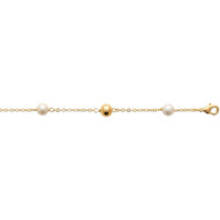 Montres & Bijoux Femme Bracelets Brillaxis Bracelet  perles et boules dorées Jaune