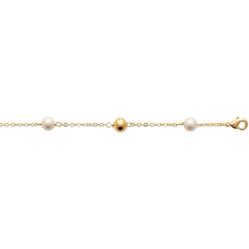 The Happy Monk Femme Bracelets Brillaxis Bracelet  perles et boules dorées Jaune
