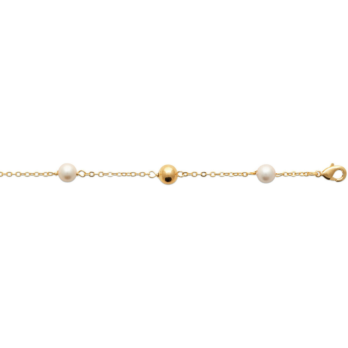 Montres & Bijoux Femme Bracelets Brillaxis Bracelet  perles et boules dorées Jaune