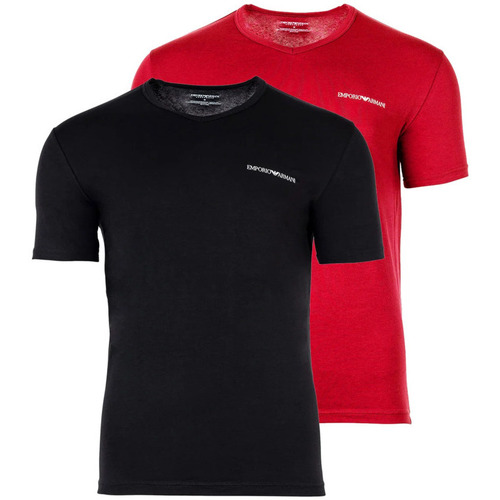 Vêtements Homme T-shirts manches courtes Emporio Armani - Tee-shirt X2 - noir rouge Noir