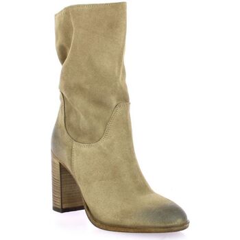 Paoyama Boots cuir velours Beige
