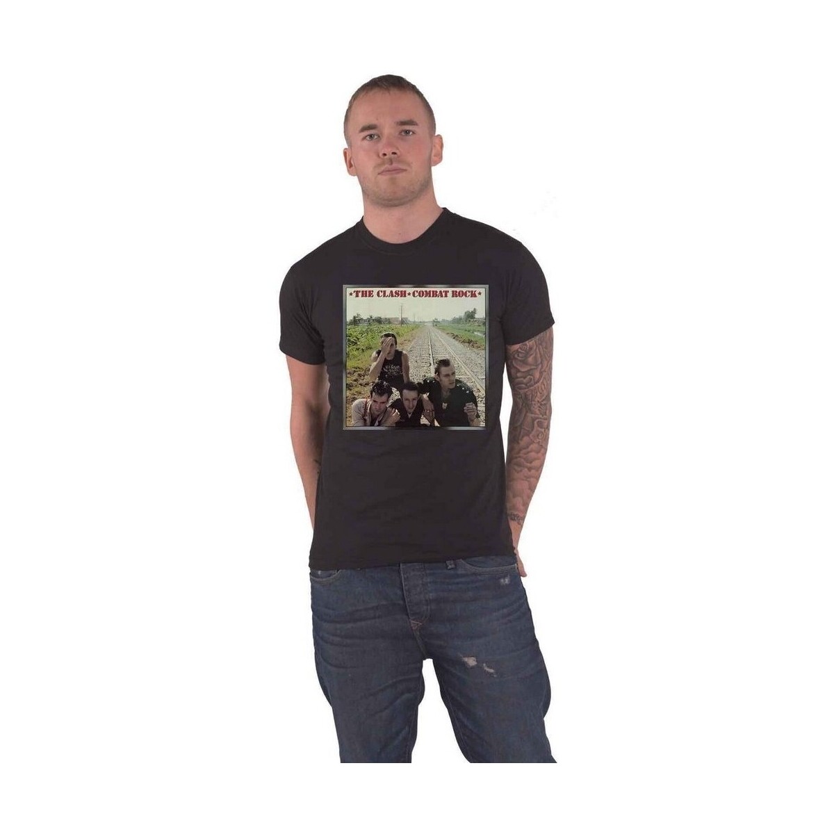 Vêtements T-shirts manches longues The Clash Combat Rock Noir