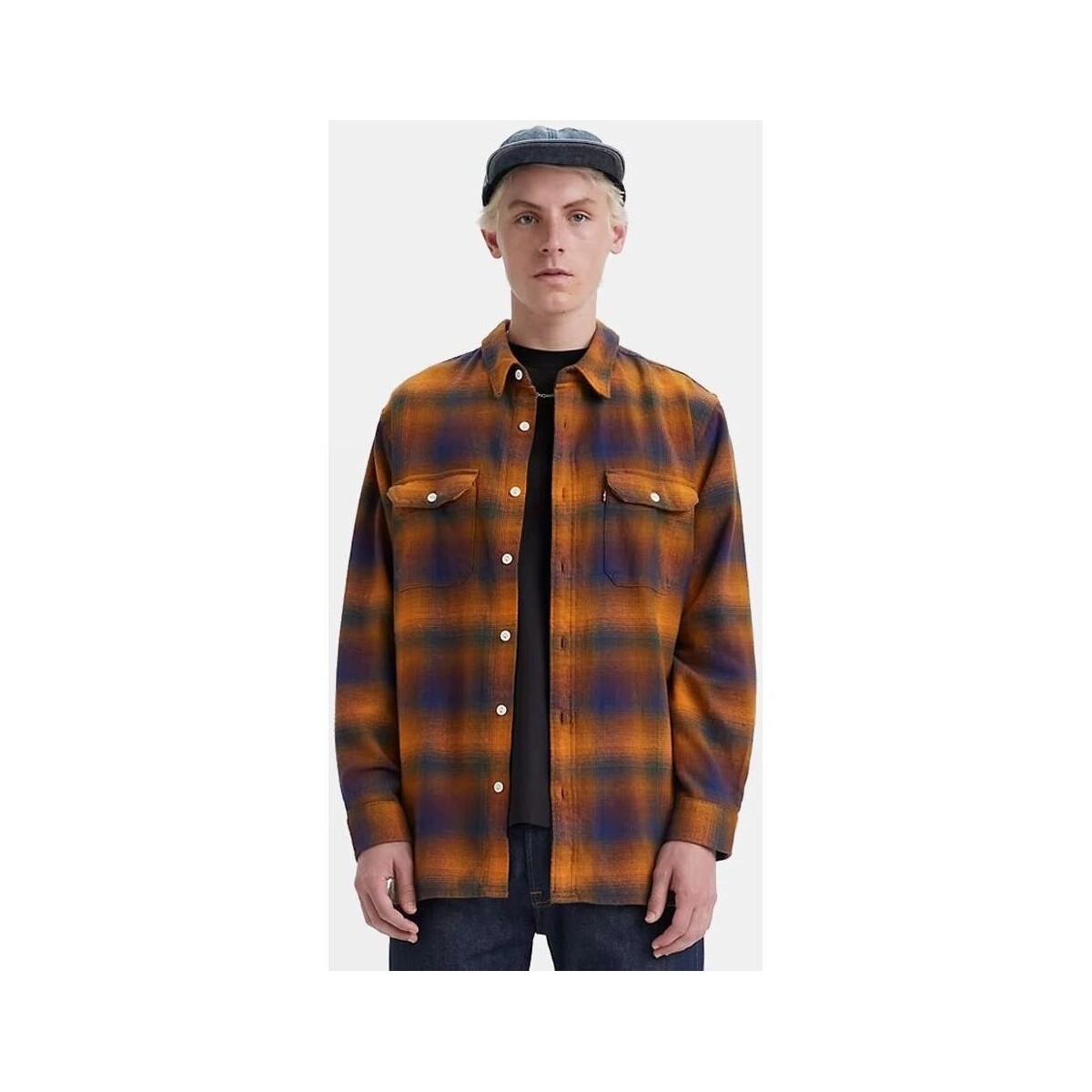 Vêtements Homme Chemises manches longues Levi's 19573 0215 - JACKSON-JONTY PLAID DESERT SUN Orange