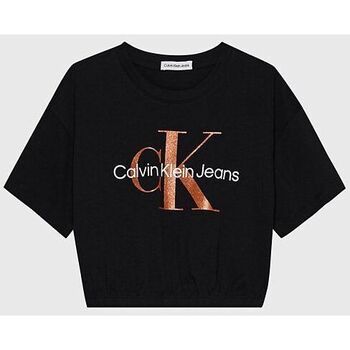 Vêtements Fille T-shirts & Polos Calvin Klein Jeans IG0IG02194BEH-BLACK Noir
