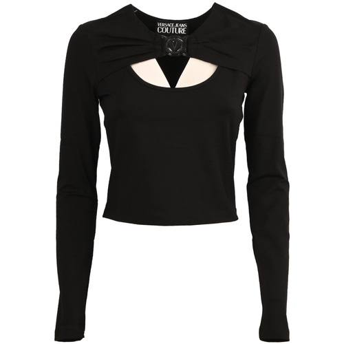 Vêtements Femme Long Sleeve Button Detailed Jacket Versace Jeans Couture 75hah6a9j0089-899 Noir
