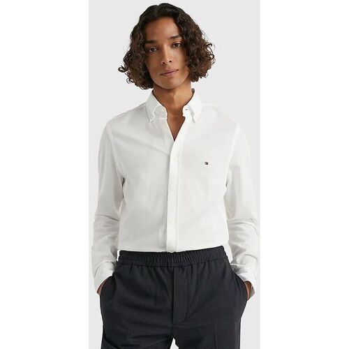 Vêtements Homme Chemises manches longues Tommy Hilfiger MW0MW30675YCF-OPTIC WHITE Blanc
