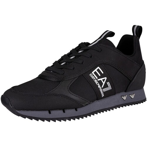 Chaussures Homme Baskets basses Emporio Armani EA7 Baskets synthétiques à logo latéral Noir