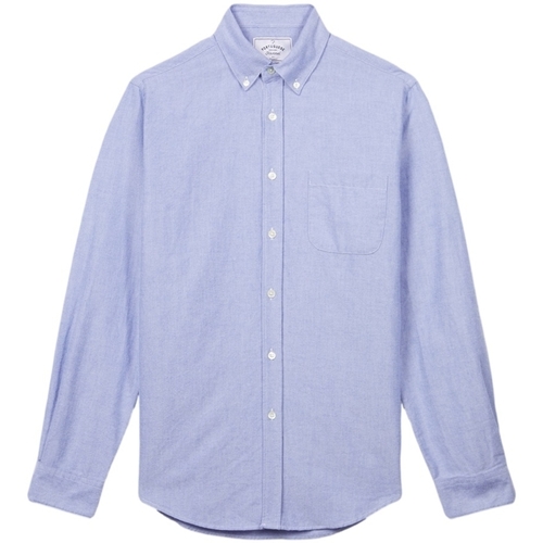 Vêtements Homme Chemises manches longues Portuguese Flannel Brushed Oxford Shirt Black - Blue Bleu