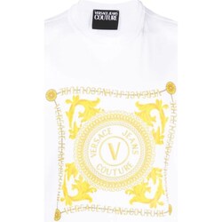 Vêtements Femme T-shirts manches courtes Versace Street JEANS Couture 75GAHF07-CJ00F Blanc
