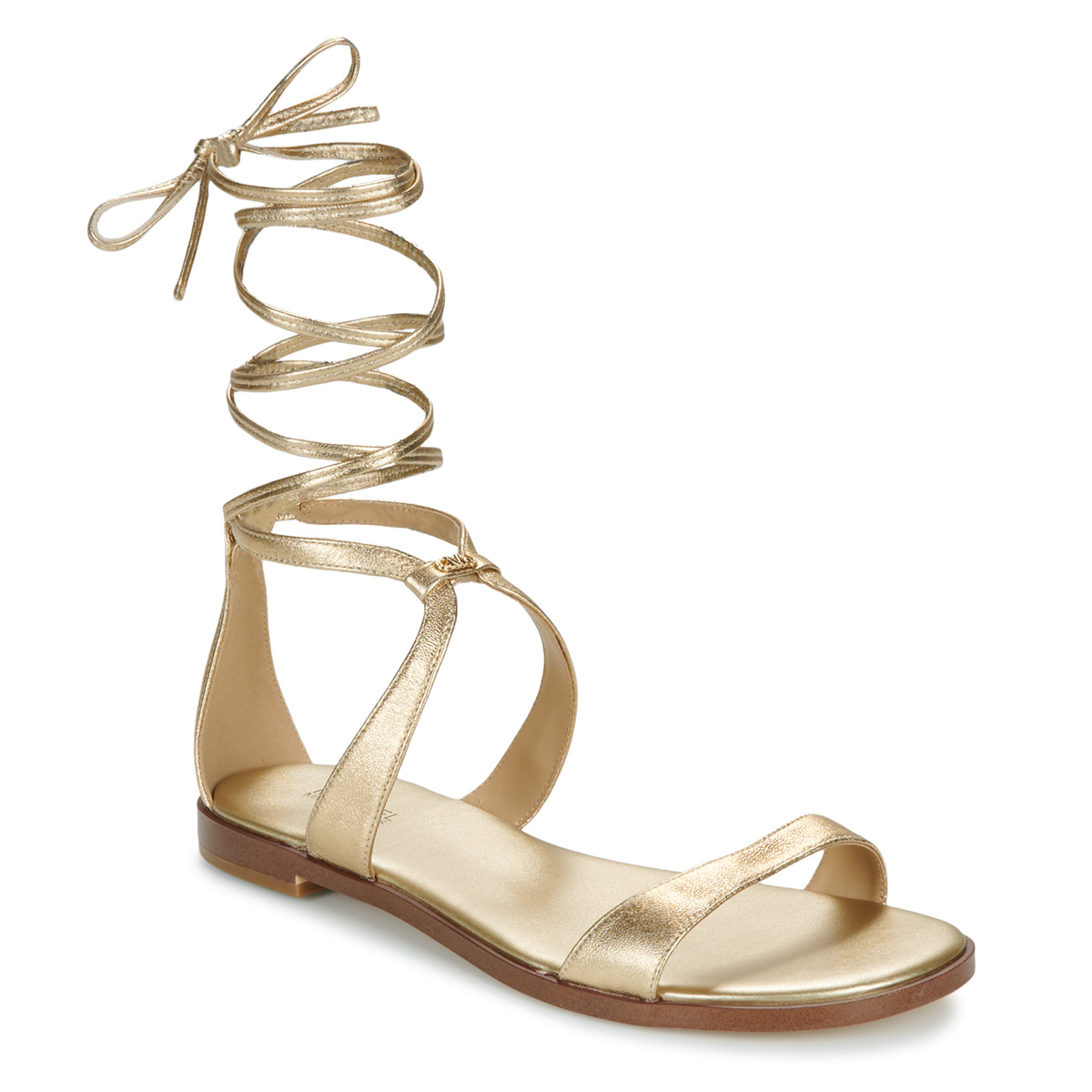 Chaussures Femme Sandales et Nu-pieds Gucci Kids Children's leather sandal with Web White AMARA FLAT SANDAL Doré
