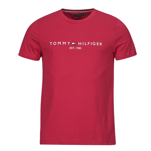 Vêtements Homme T-shirts mens manches courtes Tommy Hilfiger TOMMY LOGO TEE Bordeaux