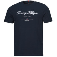 Vêtements Homme T-shirts manches courtes Tommy Print Hilfiger SCRIPT LOGO TEE Marine