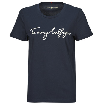 Vêtements Femme T-shirts manches courtes Tommy Black Hilfiger HERITAGE CREW NECK GRAPHIC TEE Marine