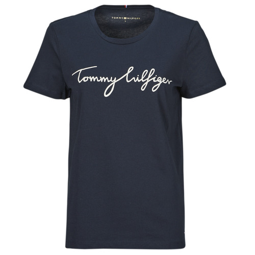 Vêtements Femme T-shirts manches courtes Tommy Low Hilfiger HERITAGE CREW NECK GRAPHIC TEE Marine