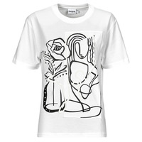 Vêtements Femme T-shirts plain manches courtes Desigual TS_TRISTAN Blanc / Noir