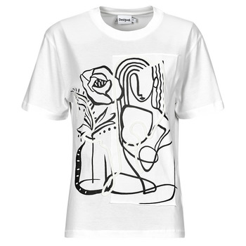 Vêtements Femme T-shirts manches courtes Desigual TS_TRISTAN Blanc / Noir