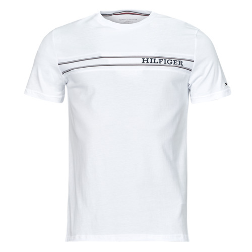 Vêtements Homme T-shirts mens manches courtes Tommy Hilfiger MONOTYPE STRIPE Blanc