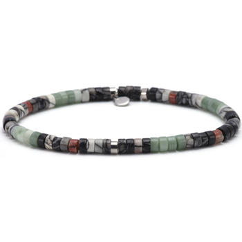 bracelets sixtystones  bracelet acier perles heishi 4mm jade -large-20cm 