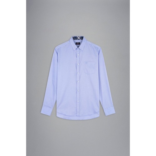 Vêtements Homme Chemises manches longues Polo Dylon Blanc 13313000JB Bleu