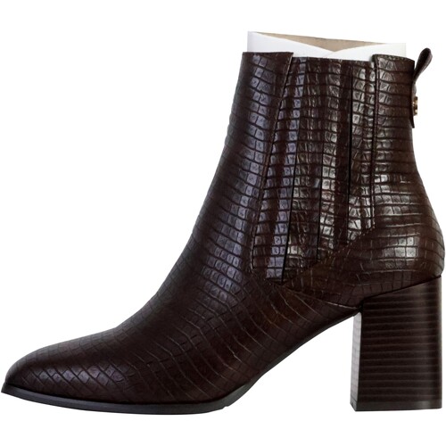 Chaussures Femme Boots The Divine Factory Moyen : 3 à 5cm Marron
