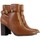 Chaussures Femme Boots The Divine Factory Bottine à Talon Cuir Marron