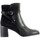 Chaussures Femme Boots The Divine Factory Bottine à Talon Cuir Noir