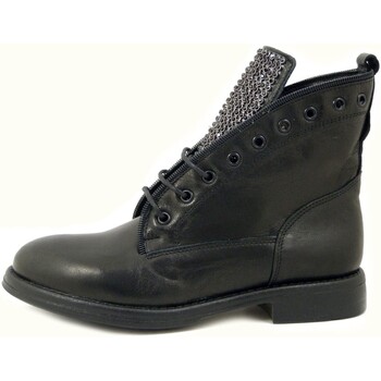 Chaussures Femme Boots Osvaldo Pericoli Femme Chaussures, Bottine, Cuir, Lacets-10762 Noir