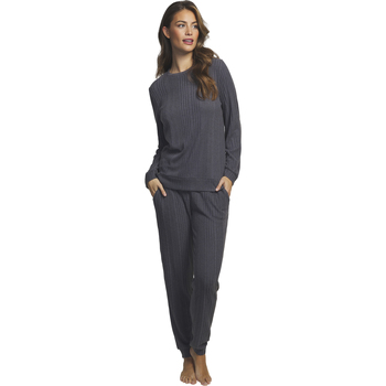 Vêtements Femme Pyjamas / Chemises de nuit Selmark Tenue de détente et intérieur pyjama pantalon haut Basica Gris