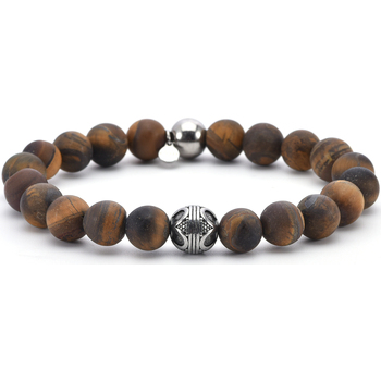 bracelets sixtystones  bracelet acier pierres naturelles -large-20cm 