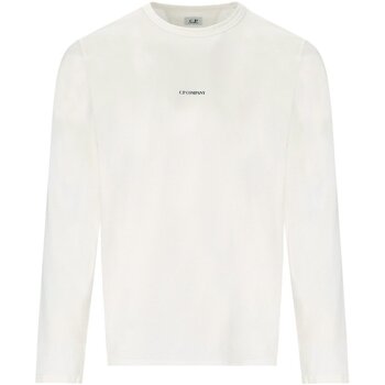 Vêtements Homme T-shirts manches longues C.p. Company Brushed Jersey Logo Blanc