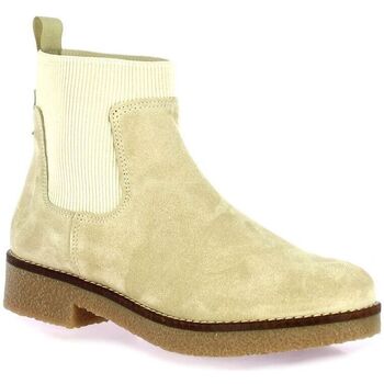 So Send Boots cuir velours Beige
