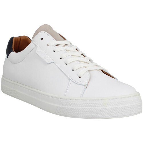 Chaussures Homme Baskets mode Schmoove Spark Clay Mix Cuir Homme Blanc Zinc Navy Blanc