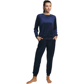 Vêtements Femme Pyjamas / Chemises de nuit Selmark Tenue détente et intérieur pyjama pantalon sweat Sport Bleu