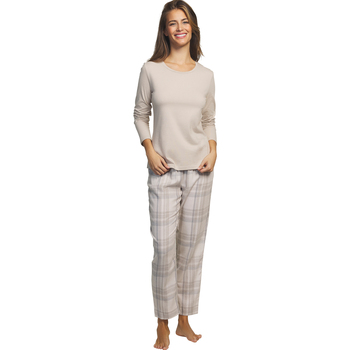 Vêtements Femme Pyjamas / Chemises de nuit Selmark Tenue de détente et intérieur pyjama pantalon haut Nordic Beige