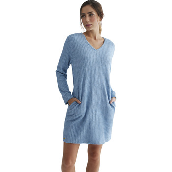 Vêtements Femme Pyjamas / Chemises de nuit Selmark Chemise de nuit manches longues Espiga Bleu