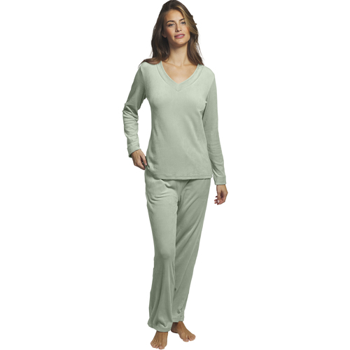 Vêtements Femme Pyjamas / Chemises de nuit Selmark Tenue détente et intérieur pyjama pantalon haut Polar Soft Vert