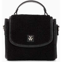 Sacs Femme Sacs Vanessa Wu Mini sac à main Victoria en faux shearling Noir