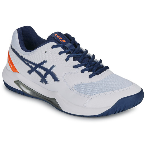 Chaussures Homme Tennis Asics Shoes GEL-DEDICATE 8 Blanc / Bleu / Orange