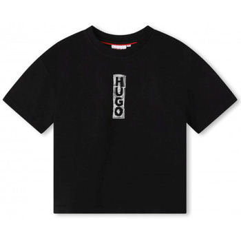 Vêtements Enfant T-shirts & Polos BOSS Tee shirt  junior noir G25140/09B - 10 ANS Noir