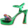 Chaussures Femme Bottes Divine Follie Sandalo Plateaux Tacco Largo Verde Lamè TBL03 Vert
