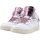 Chaussures Femme Bottes Fourline Sneaker Mid Max Donna Bianco Lamè Rosa X109 Blanc