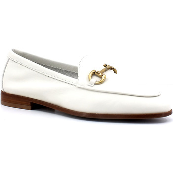 Chaussures Femme Multisport Frau Mocassino Pelle Donna Off White 94P4139 Blanc