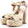 Chaussures Femme Bottes Guess Sandalo Tacco Alto Intreccio Donna Tan FL6GBNELE03 Beige