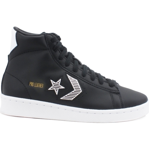 Chaussures Femme Multisport Converse Pro Leather HI Sneakers Black White 168617C Noir