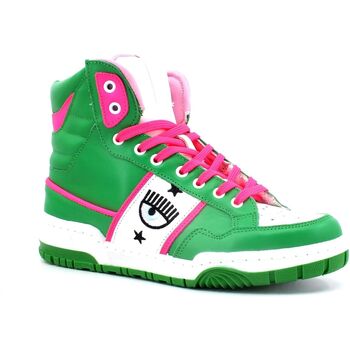 Chaussures Femme Baskets montantes Chiara Ferragni Sneaker High Donna Green Pink Fluo CF3114-078 Vert