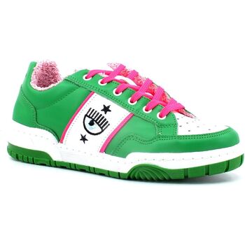 Chaussures Femme Bottines Chiara Ferragni Sneaker Low Donna Green Pink Fluo CF3108-078 Vert